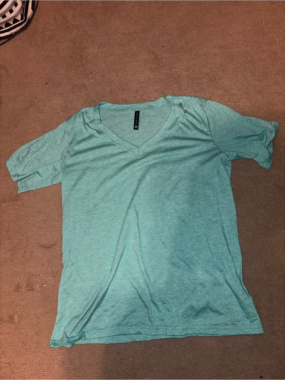 Light Teal V-Neck Women's Top - Soft Lightweight Tee